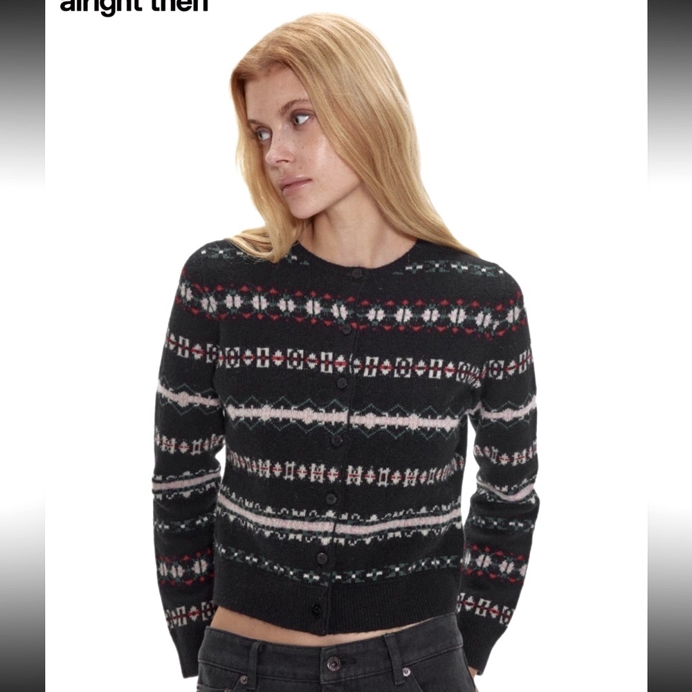 Alright then fair isle knitted  Cardigan O/S